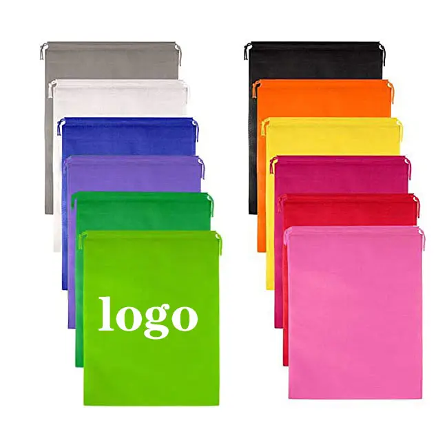 Customized Logo Durable Travel Packaging Clothing Shoes Men's and Women's Drawstring Rainbow Non-woven Fabric Dust-proof Bag