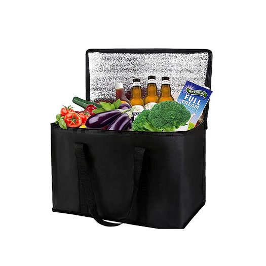 Customized Logo Oversized Heat-insulating Food Shopping Bags, Reusable Heat-insulating Lunch and Picnic Cooler Bags